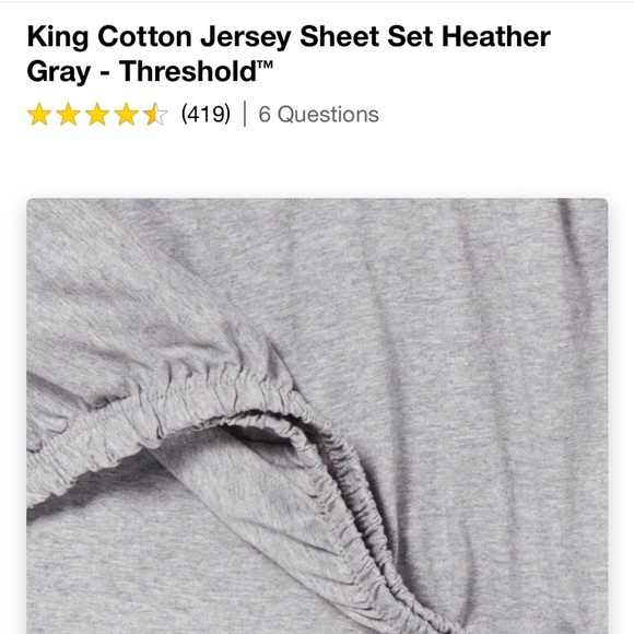 King Cotton Jersey Sheet Set Heather
Gray - Threshold - Picture 2 of 4